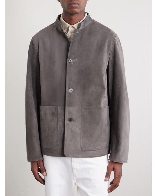 Dunhill Gray Suede Jacket for men