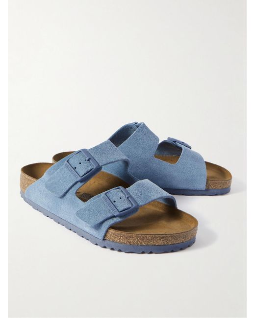 Birkenstock Blue Arizona Suede Sandals for men