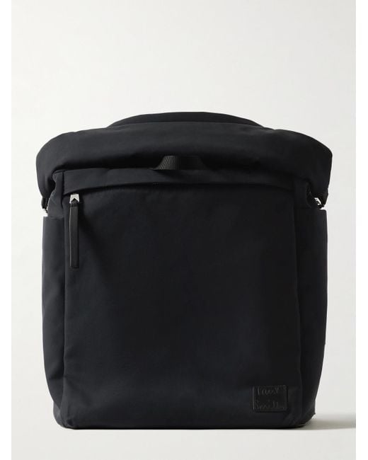 Paul Smith Black Leather-trimmed Cotton-blend Canvas Backpack for men