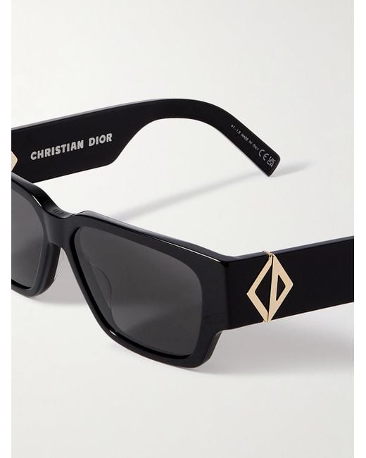 Occhiali da sole in acetato e metallo argentato con montatura D-frame CD Diamond S5I di Dior in Black da Uomo