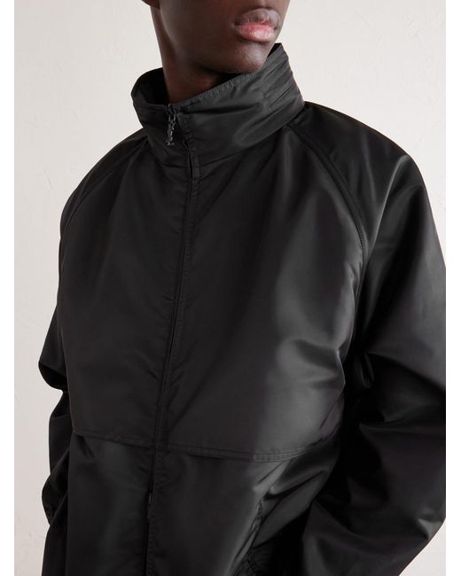 Saint Laurent Black Leather-trimmed Shell Jacket for men