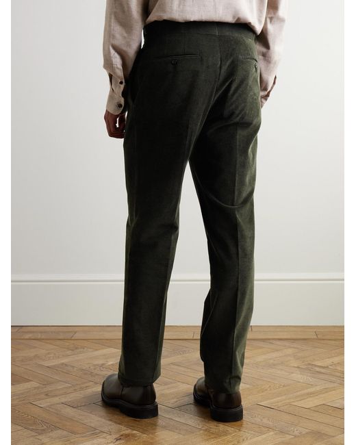 James Purdey & Sons Black Straight-Leg Cotton-Corduroy Trousers for men