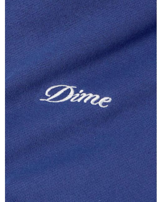 Dime Blue Logo-embroidered Cotton-blend Jersey Zip-up Hoodie for men