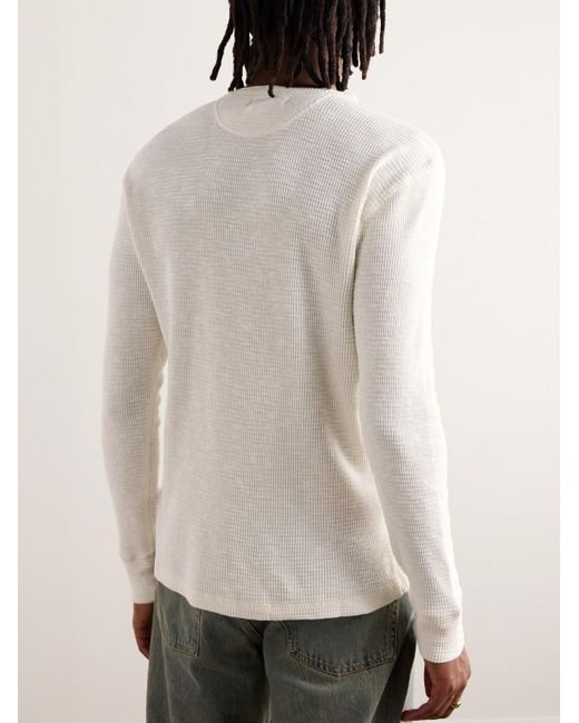 RRL Natural Slim-Fit Waffle-Knit Cotton Henley T-Shirt for men