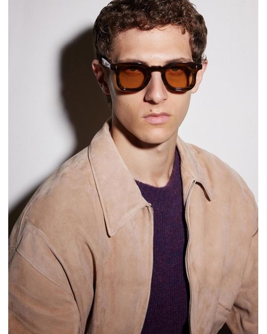 Jacques Marie Mage Natural Devaux-Round Frame Acetate Sunglasses for men