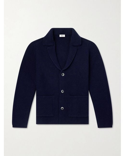 Altea Blue Knitted Virgin Wool Blazer for men