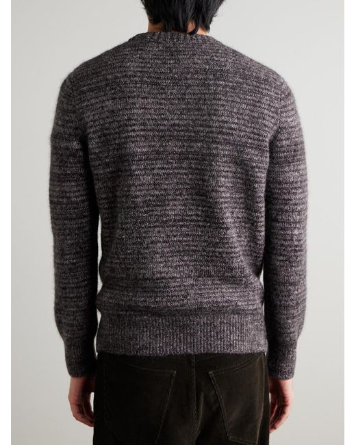 Oliver Spencer Gray Burley Slim-Fit Space-Dyed Knitted Sweater for men