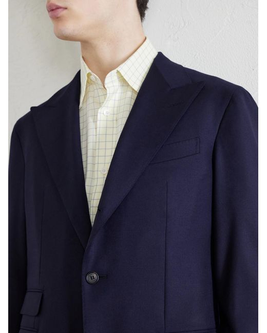 Dunhill Blue Cavendish 170S Wool Blazer for men