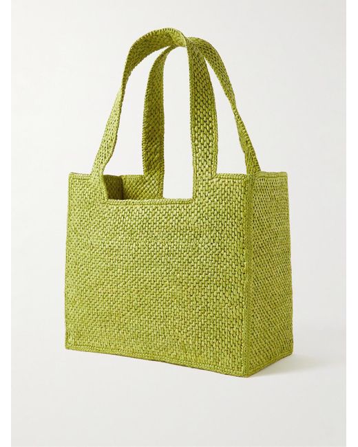 Loewe Green Paula’S Ibiza Font Medium Logo-Embroidered Raffia Tote Bag for men