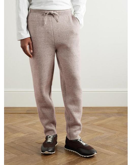 Loro Piana Natural Tapered Linen And Cashmere-Blend Sweatpants for men
