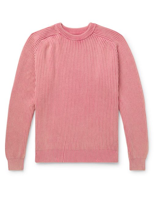 Noah Summer Shaker Ribbed Cotton Sweater in Pink for Men | Lyst