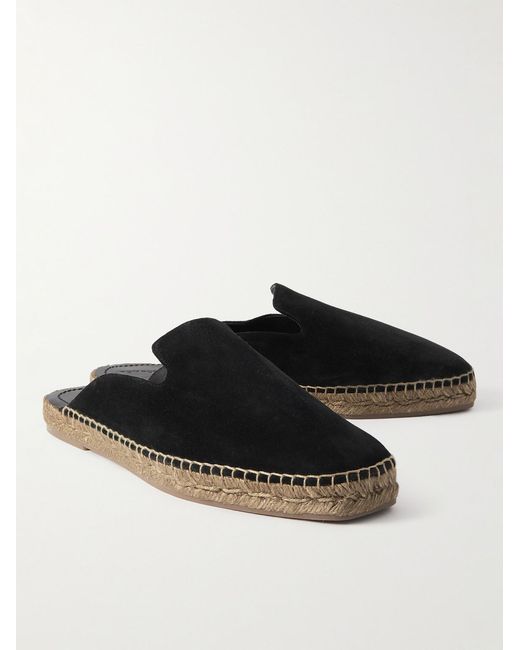 Tom Ford Black Barnes Suede Backless Espadrilles for men