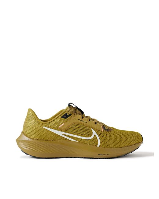 Nike Green Air Zoom Pegasus 40 Rubber-trimmed Mesh Running Sneakers for men