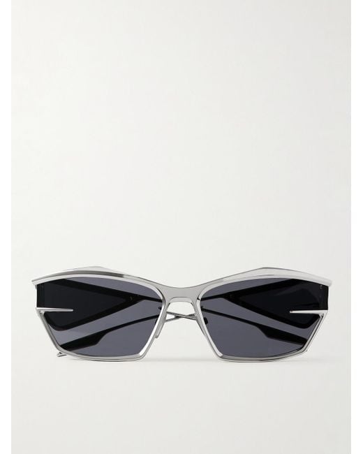 Givenchy Giv Cut silberfarbene Sonnenbrille mit Cat-Eye-Rahmen in Black für Herren