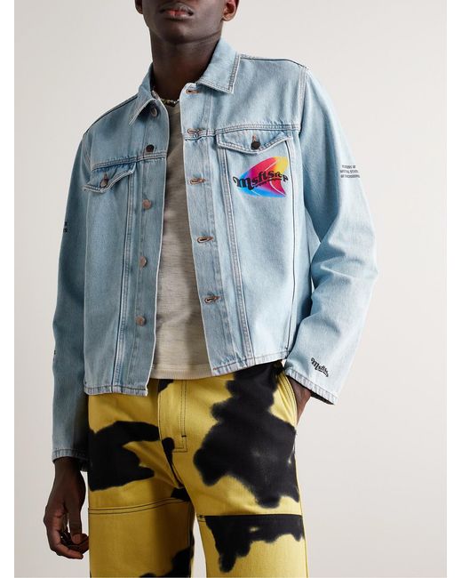 Msftsrep Blue Logo-Print Denim Jacket for men