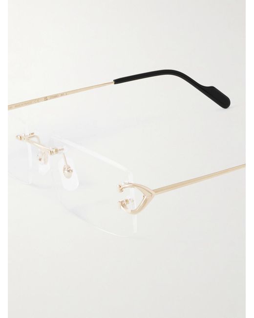 Cartier Natural Rectangle-Frame-Tone Optical Glasses for men