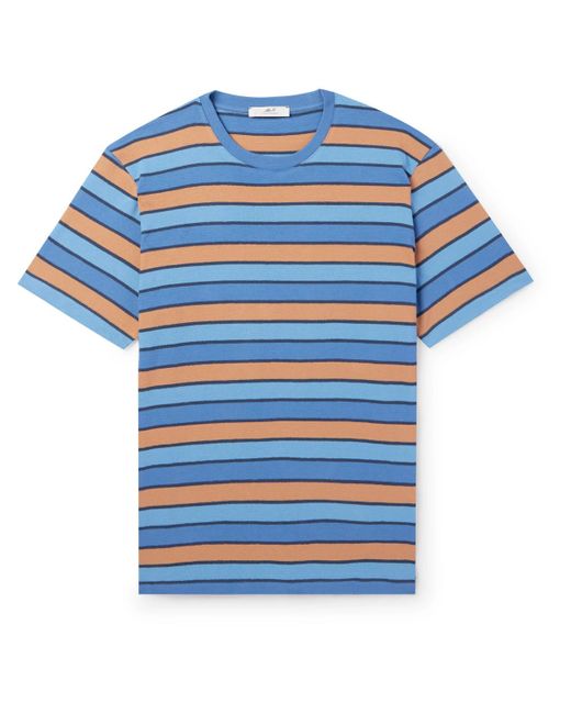 Mr P. Blue Striped Cotton-jersey T-shirt for men
