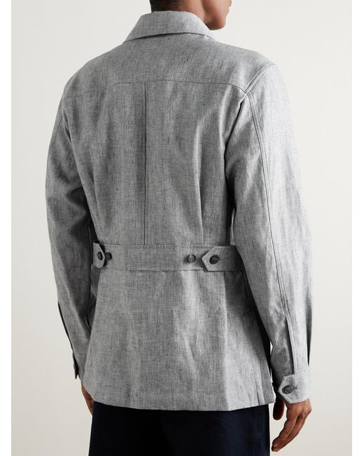 Dunhill Gray Linen Field Jacket for men