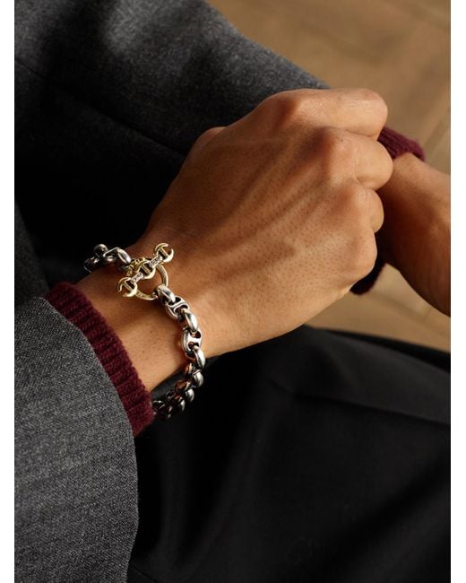 Hoorsenbuhs Black Open-linktm Sterling Silver Diamond Chain Bracelet for men
