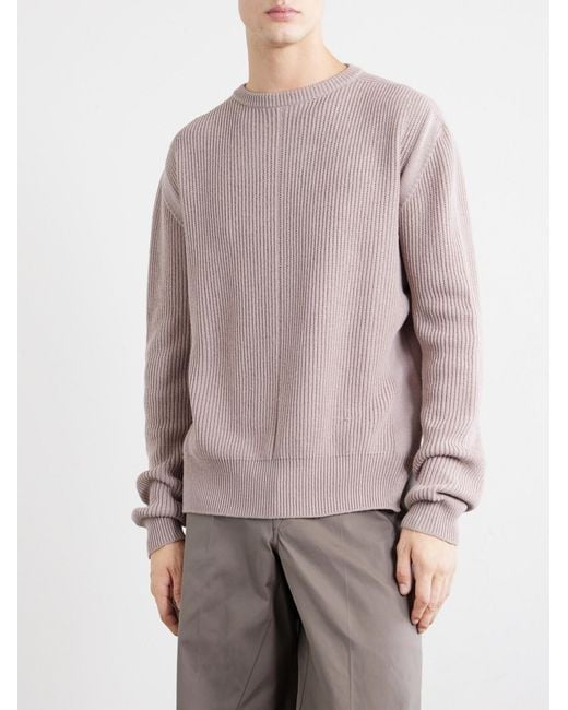 Rick Owens White Fisherman Virgin Wool Sweater for men