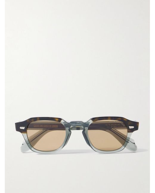 Cutler & Gross Natural 1420 Rectangle-Frame Tortoiseshell Acetate Sunglasses for men