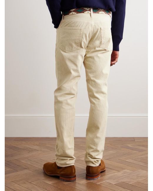 Sid Mashburn Natural Slim-Fit Straight-Leg Garment-Dyed Cotton-Corduroy Trousers for men