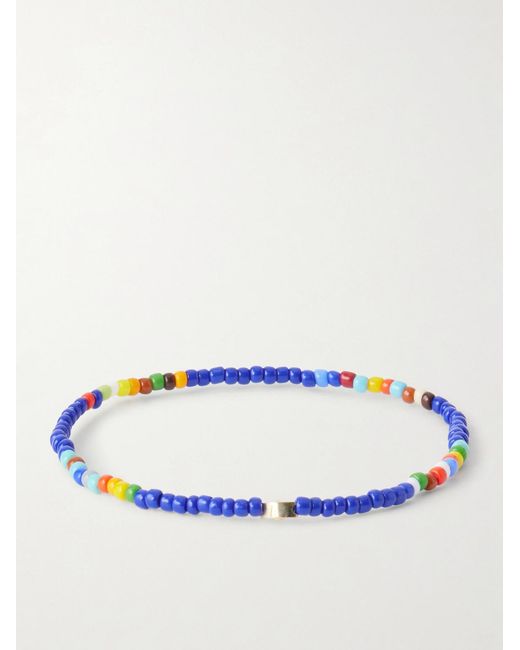 Luis Morais Blue 14-Karat Beaded Bracelet for men