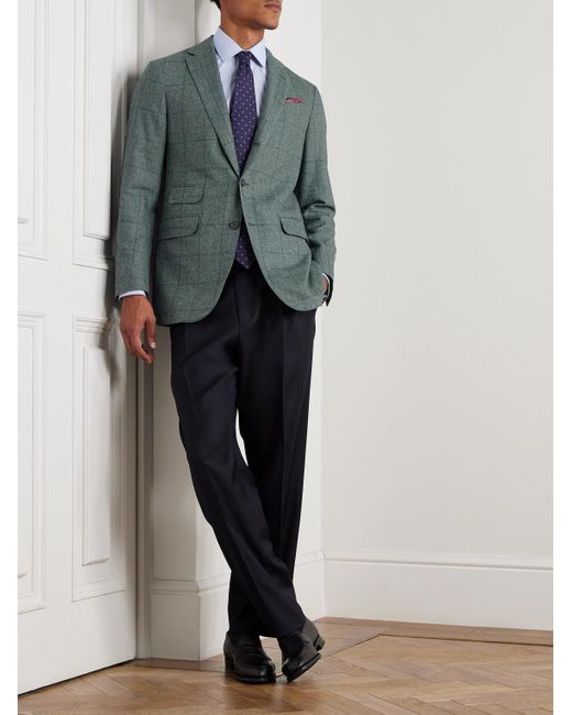 Sid Mashburn Green Virgil Checked Wool for men