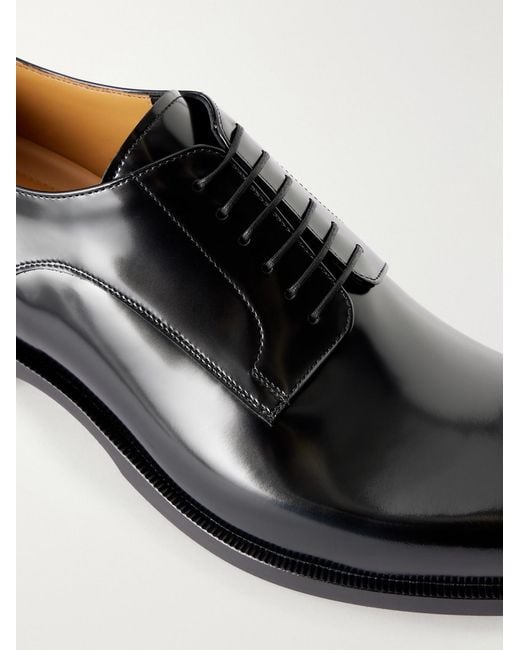 Christian Louboutin Black Moustachou Leather Oxford Shoes for men