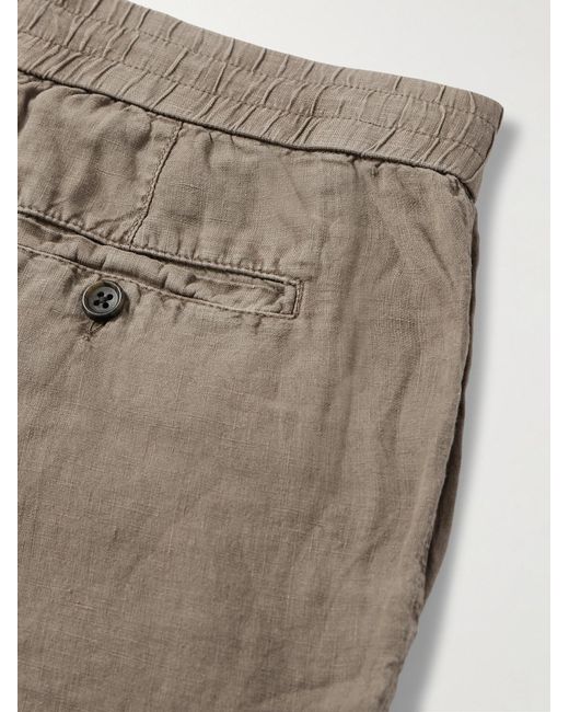 James Perse Natural Straight-leg Garment-dyed Linen Drawstring Trousers for men