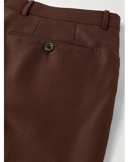 Pantaloni a gamba dritta in misto lana e seta di Tom Ford in Brown da Uomo