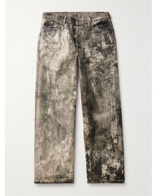 Acne Gray 1981 Straight-leg Printed Jeans for men