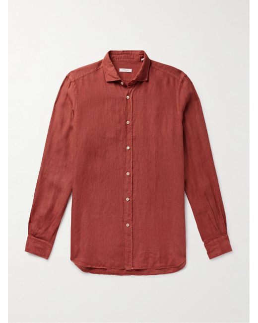 Boglioli Red Linen Shirt for men