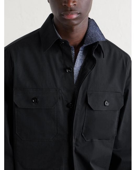 Zegna Black Cotton-Blend Overshirt for men