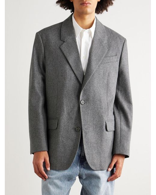 AMI Gray Wool-Flannel Blazer for men