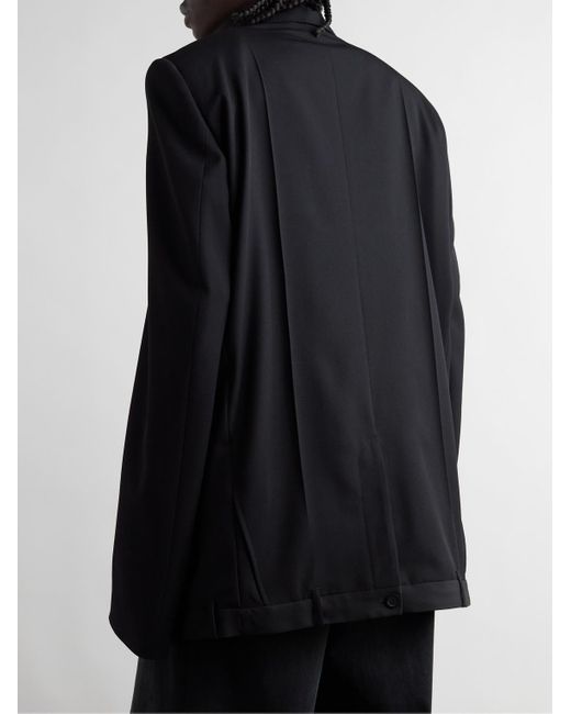 Balenciaga Black Oversized Double-breasted Wool-twill Blazer for men