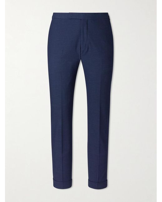 Polo Ralph Lauren Blue Chester Straight-Leg Stretch-Canvas Suit Trousers for men