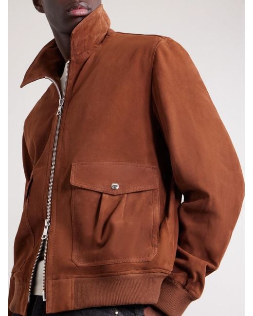 Mr P. Brown Suede Blouson Jacket for men