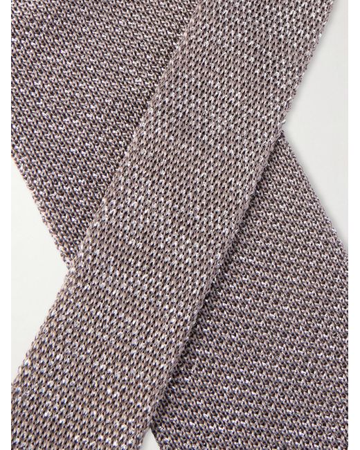 mfpen Gray 7Cm Metallic Silk-Blend Tie for men