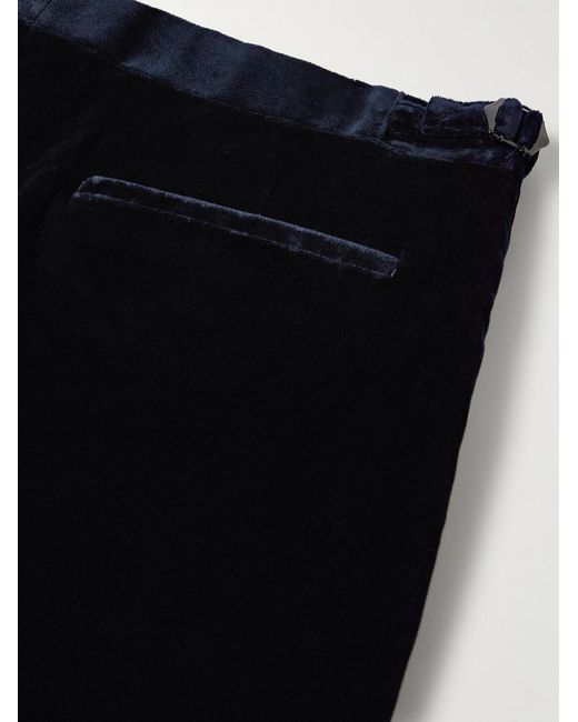 Richard James Blue Chapman Straight-Leg Cotton-Velour Trousers for men