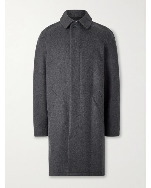 A.P.C. Gray Auster Brushed Wool-Blend Coat for men