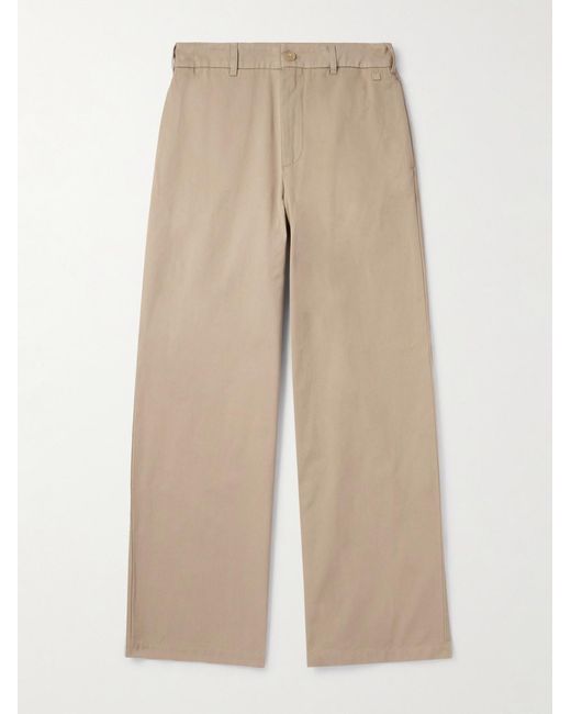 Acne Natural Pablo Straight-Leg Cotton-Drill Trousers for men