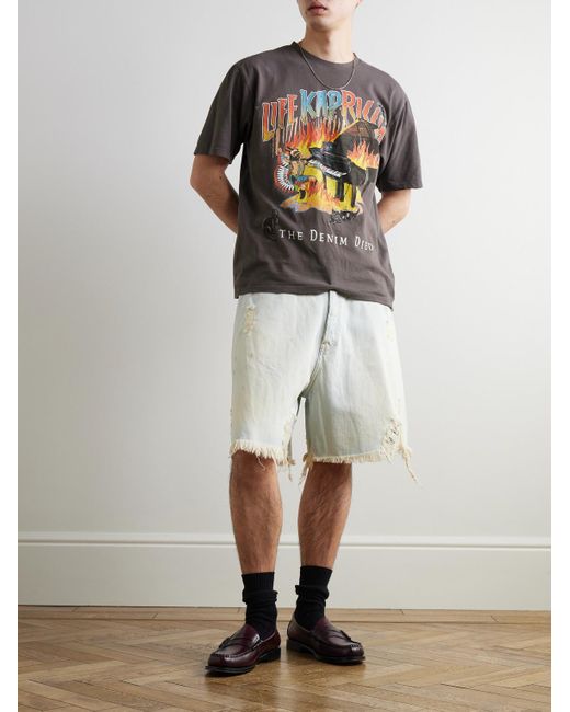 Kapital Gray Printed Cotton-Jersey T-Shirt for men