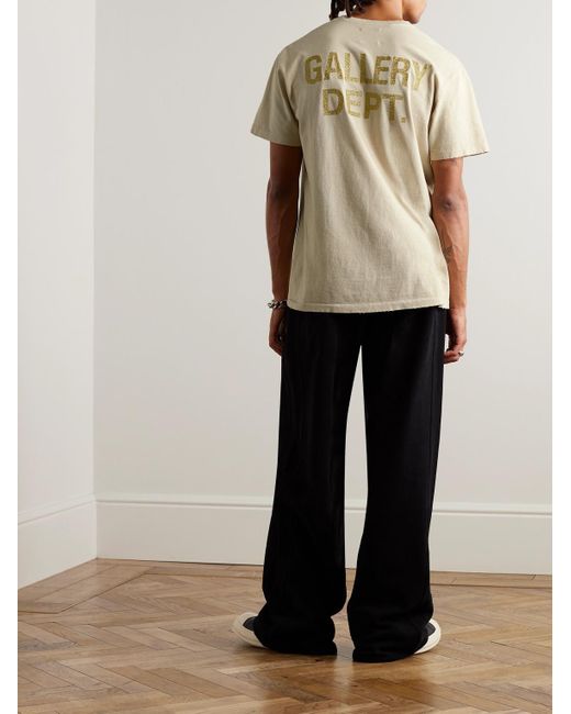 GALLERY DEPT. Breaking News T-Shirt aus Baumwoll-Jersey mit Print in Distressed-Optik in Natural für Herren