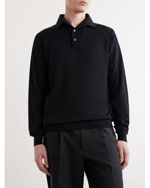Lardini Blue Virgin Wool Polo Sweater for men