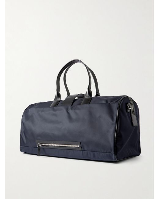 Fpm Milano Blue Butterfly Leather-trimmed Nylon Duffle Bag for men