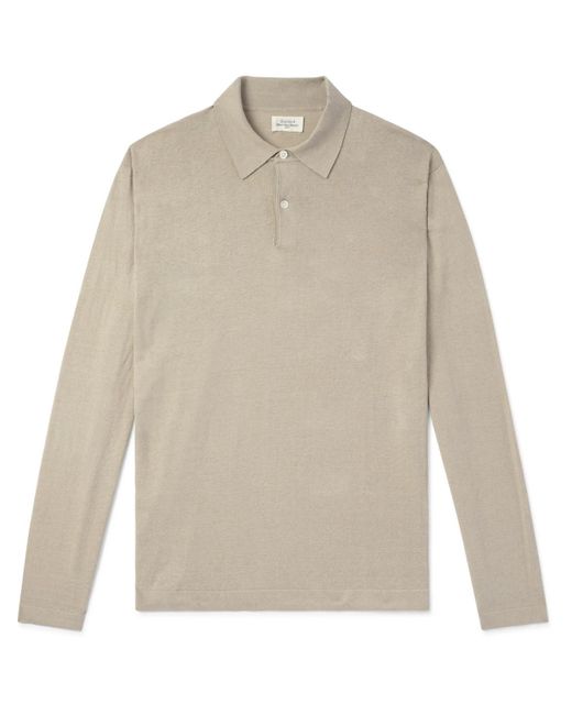 Hartford White Linen And Cotton-blend Polo Shirt for men