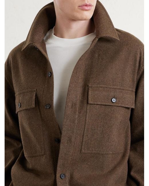 Jil Sander Brown Virgin Wool Overshirt for men