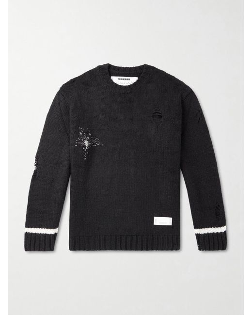 Neighborhood Blue Savage Embroidered Woven Sweater for men