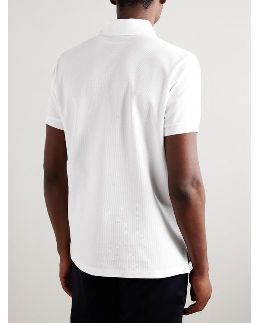 Dunhill Polohemd aus Baumwoll-Piqué mit Logostickerei in White für Herren